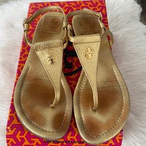 Tory Burch gold sandals